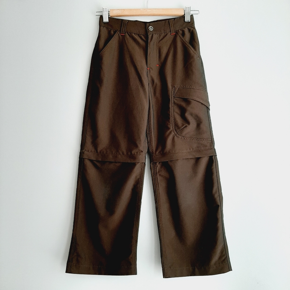 🍒 MEC Zip-Off Convertible Utility Casual Light Pants to Shorts Brown Kids Sz 8